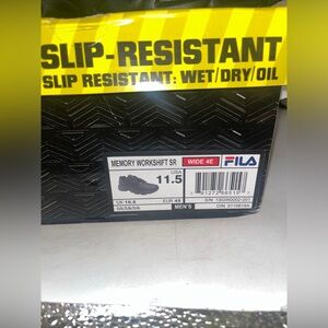 MEN'S FILA MEMORY WORKSHIFT SLIP RESISTANT SHOES 11.5 Wide 4E